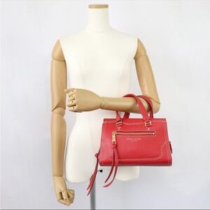 Marc Jacobs Red calfskin pebbled leather mini cruiser handbag